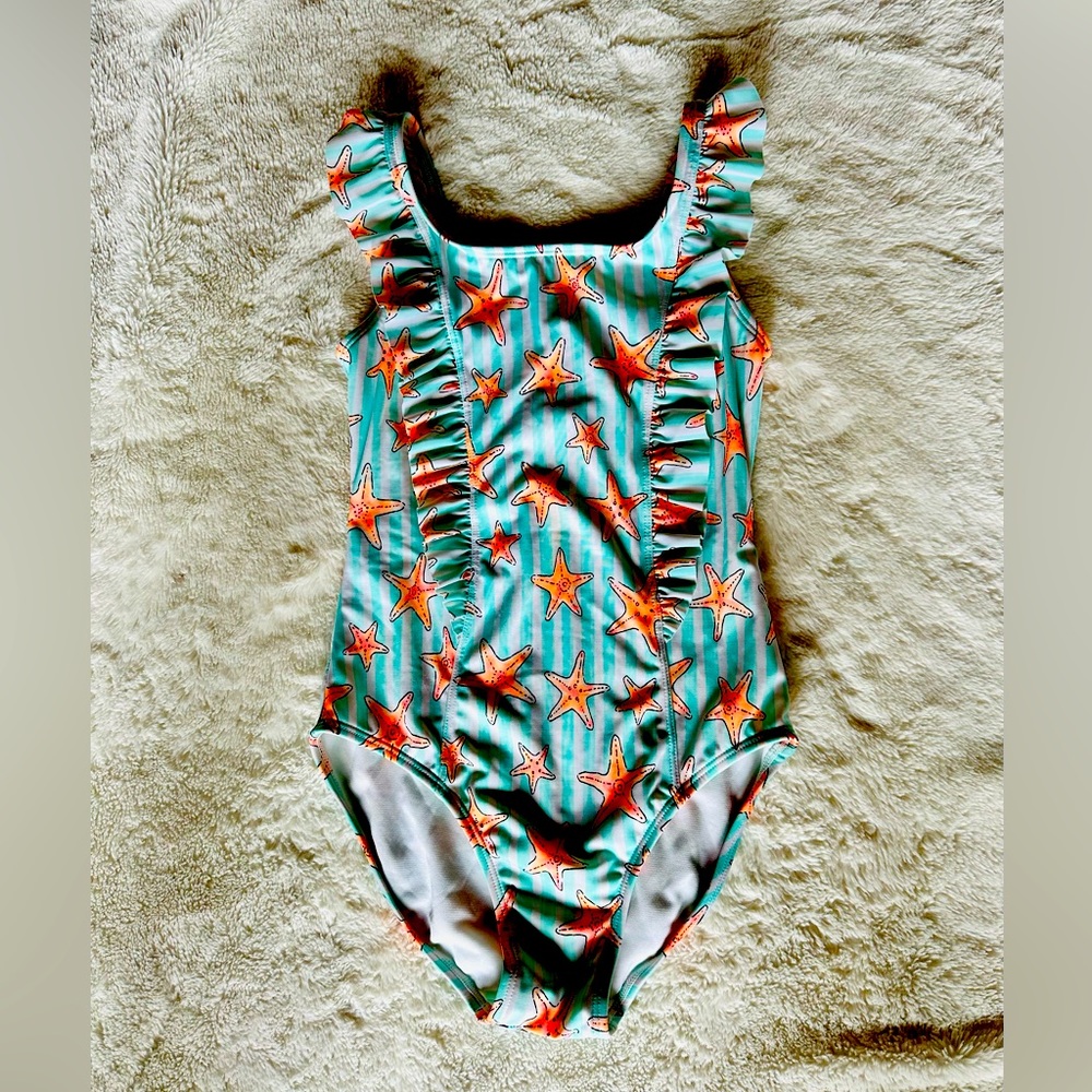 Cat & Jack Girls Starfish One Piece Swimsuit Size XL 14/16